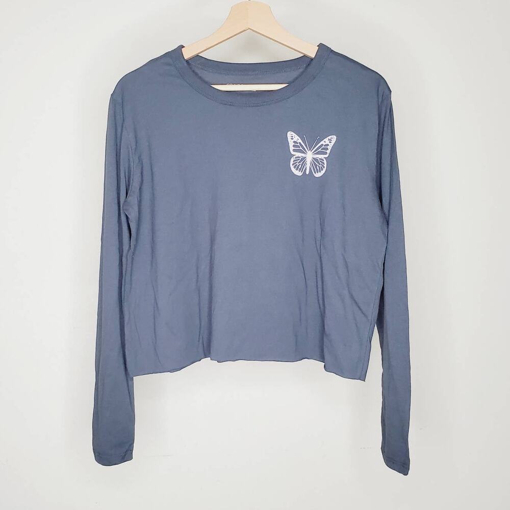 Grayson Threads Black Label Butterfly Long-Sleeve Graphic Top Size XS - Picture 3 of 5